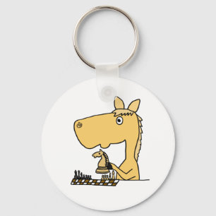 XX Pferd, das Schach-Cartoon spielt Schlüsselanhänger