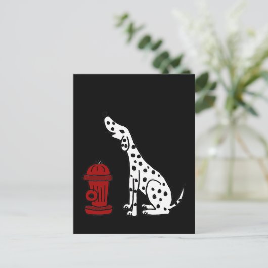 XX- Phantastischer Dalmatiner Hund und Feuerlöschm Postkarte (Stehend Vorderseite)