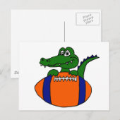 XX: Phantastischer Gator auf einem Fußballspiel-Ca Postkarte (Vorne/Hinten)