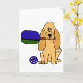 XX - Pickleball Cocker Spaniel Cartoon Karte (Gelbe Blume)