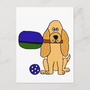 XX - Pickleball Cocker Spaniel Cartoon Postkarte