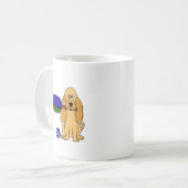XX Pickleball Cockerspaniel-Cartoon Kaffeetasse (Vorderseite Links)