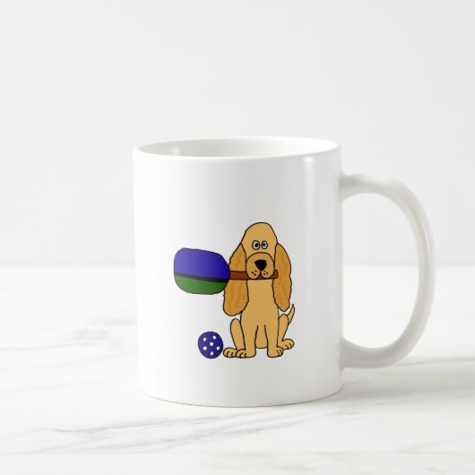 XX Pickleball Cockerspaniel-Cartoon Kaffeetasse (Rechts)