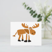 XX - Primitive Art Moose Postkarte (Stehend Vorderseite)