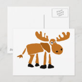 XX - Primitive Art Moose Postkarte (Vorne/Hinten)