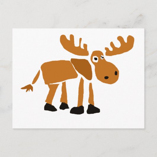 XX - Primitive Art Moose Postkarte (Vorderseite)