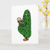 XX - Schwangere Pickle Eating Ice Creme Cartoon Karte (Gelbe Blume)