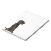 XX - Schwarzer Labrador-Cartoon Notizblock (Rotiert)