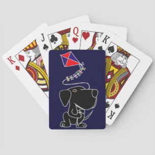XX- Schwarzer Labrador Retriever Fliegen eines Kit Spielkarten