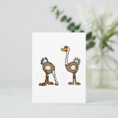 XX- Strauße in Sand Postkarte (Stehend Vorderseite)