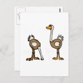 XX- Strauße in Sand Postkarte (Vorne/Hinten)