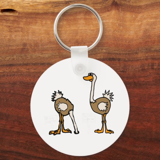 XX- Strauße in Sand Schlüsselanhänger (Vorderseite)