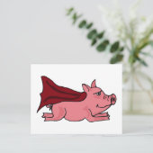 XX - Super Pig Cartoon fliegen Postkarte (Stehend Vorderseite)