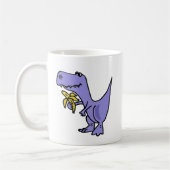 XX T-Rex Dinosaurier, der Bananen-Cartoon isst Kaffeetasse (Links)