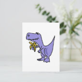 XX- T-Rex Dinosaurier essen Banana-Cartoon Postkarte (Stehend Vorderseite)