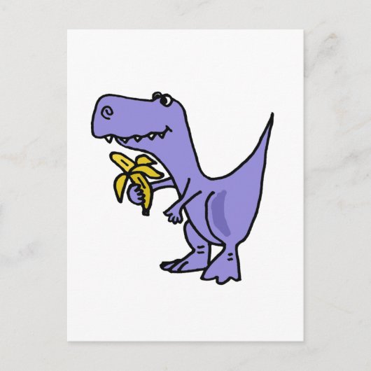XX- T-Rex Dinosaurier essen Banana-Cartoon Postkarte (Vorderseite)