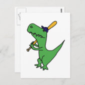 XX- T-rex Dinosaurier spielen Baseball Postkarte (Vorne/Hinten)
