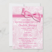 XX. ÜBERRASCHENDE Geburtstagsparty - rosa Damaskus Einladung (Rückseite)