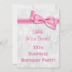 XX. ÜBERRASCHUNG Geburtstagsparty Damask & Pink Bo Einladung