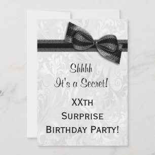 XX. ÜBERRASCHUNG Geburtstagsparty Damask und Bow Einladung