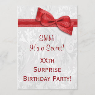 XX. ÜBERRASCHUNG Geburtstagsparty Damask und Bow Einladung