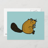 XX - Unglaublich witzig Biber-Cartoon Postkarte (Vorne/Hinten)