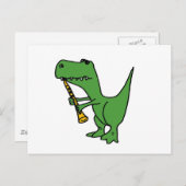 XX- Unglaublich witzig T-rex Dinosaurier Klarinett Postkarte (Vorne/Hinten)