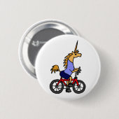 XX Unicorn-Reitfahrrad-Cartoon Button (Vorne & Hinten)