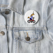 XX Unicorn-Reitfahrrad-Cartoon Button (Beispiel)