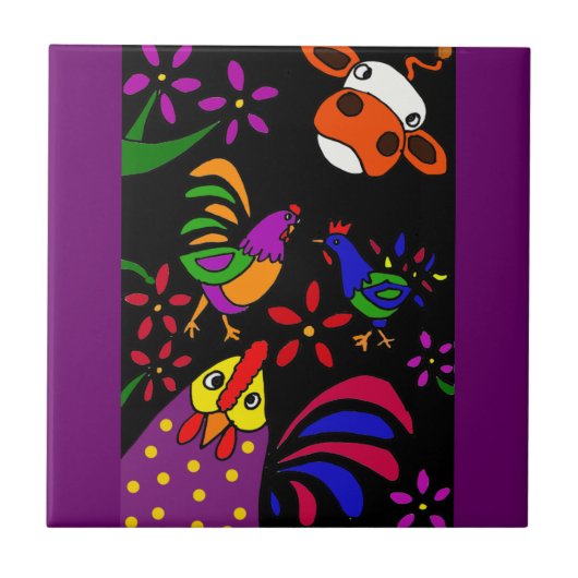 XX Volkskunst-Vieh Fliese (Vorderseite)