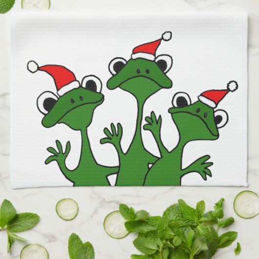 XX Weihnachtsbaum-Frosch-Cartoon Geschirrtuch (Gefaltet)