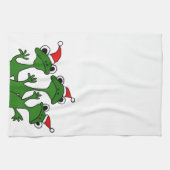 XX Weihnachtsbaum-Frosch-Cartoon Geschirrtuch (Horizontal)