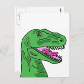 XX - Witziger T-Rex Dinosaurier-Cartoon Postkarte (Vorne/Hinten)