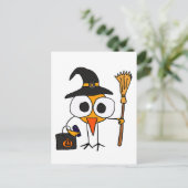 XX- Witziger Vogel, gekleidet als HexenkHalloween- Postkarte (Stehend Vorderseite)
