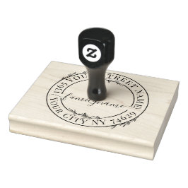 XXL Botanical Script Modern Round Return Address Gummistempel