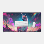 XXL Desktop Mouse Pad für Computer Galaxy Llama Schreibtischunterlage (Tastatur & Maus)