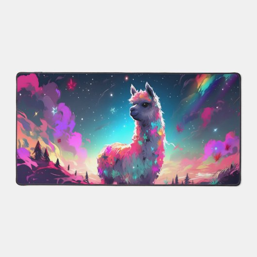 XXL Desktop Mouse Pad für Computer Galaxy Llama Schreibtischunterlage (Vorderseite)