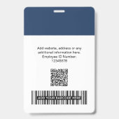 XXL-Mitarbeiterfoto, Bar- und Qr-Code, Logo, Name Ausweis (Rückseite)