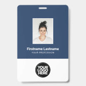 XXL-Mitarbeiterfoto, Bar- und Qr-Code, Logo, Name Ausweis (Vorderseite)