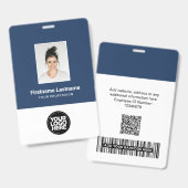 XXL-Mitarbeiterfoto, Bar- und Qr-Code, Logo, Name Ausweis (Vorder- & Rückseite)
