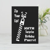 xxth SURPRISE Geburtstagspartei Einladung Vorlage (Stehend Vorderseite)