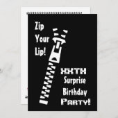 xxth SURPRISE Geburtstagspartei Einladung Vorlage (Vorne/Hinten)