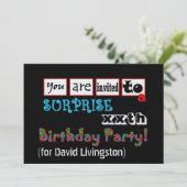 xxth ÜBERRASCHUNG Geburtstags-Party Einladung (Stehend Vorderseite)