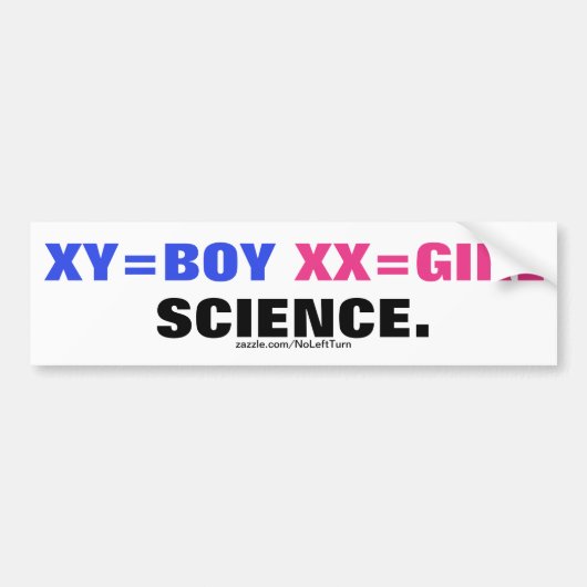 XY=Boy XX=Mädchen ist Wissenschaft Autoaufkleber (Vorne)