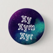 Xy/Xym/Xyr Anpassbare Galaxy Pronoun Button (Vorderseite)