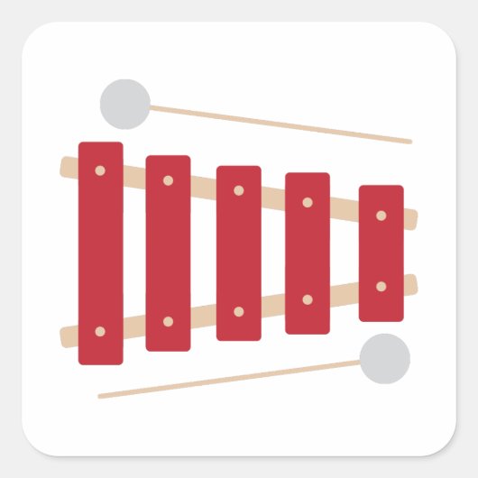Xylofon Quadratischer Aufkleber (Vorderseite)