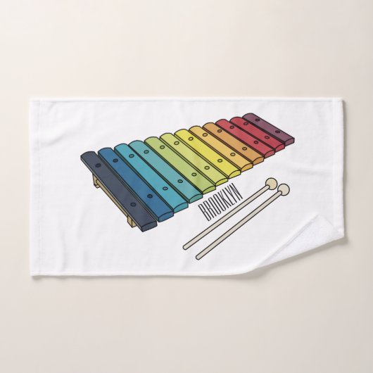 Xylophon-Cartoon-Abbildung Badhandtuch Set (Handtuch)