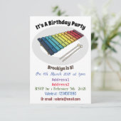 Xylophon-Cartoon-Abbildung Einladung (Stehend Vorderseite)