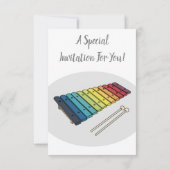 Xylophon-Cartoon-Abbildung Einladung (Rückseite)