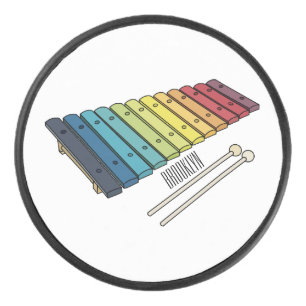 Xylophon-Cartoon-Abbildung Eishockey Puck